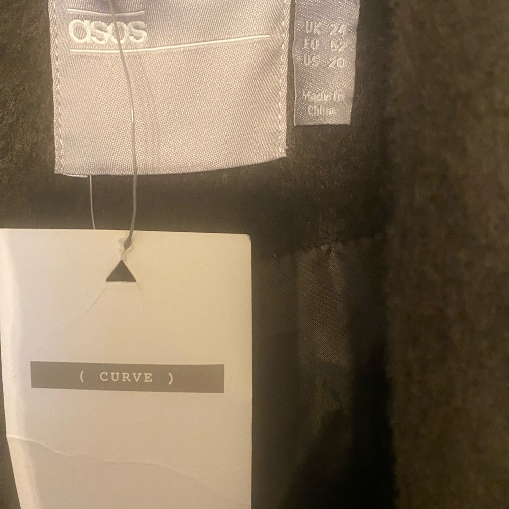NEW ASOS Curve Oversized Mohair-like Maxi Trench Coat with Cargo Pockets - Picture 5 of 6
